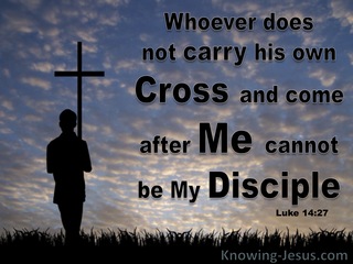 Luke 14:27 Whoever Does Not Carry His Cross (blue)